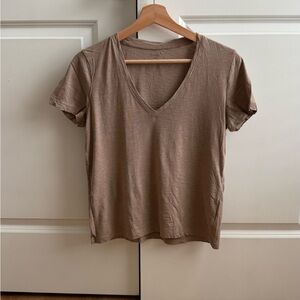 Madewell Brown Crop Fitted Short Sleeve T-Shirt